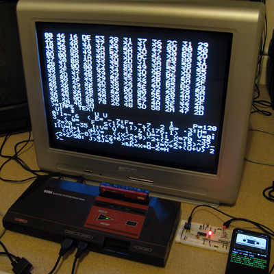 A data dump from the tape to the screen