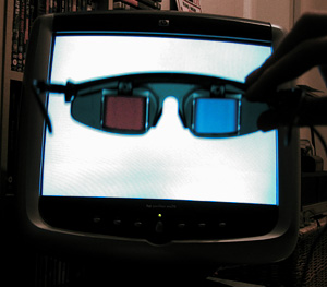 Test pattern seen through glasses
